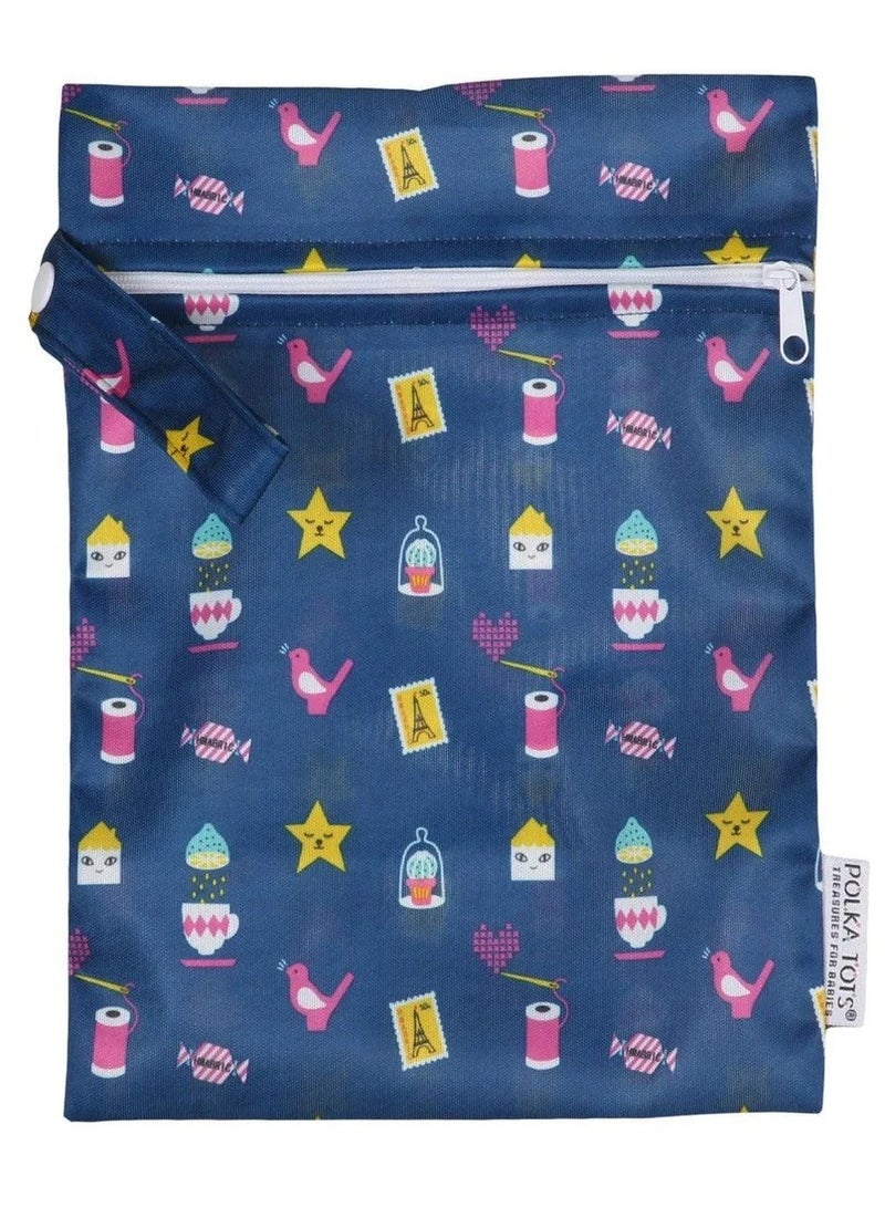 Polka Tots Waterproof Wet Bag Pouch with Zipper - Mix - Image 1