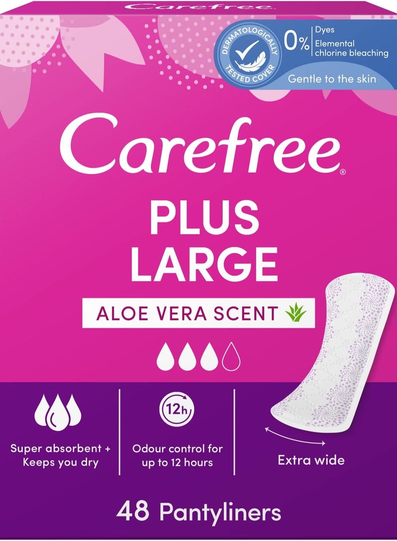 Carefree 48pcs Panty Liners Plus Large Aloe