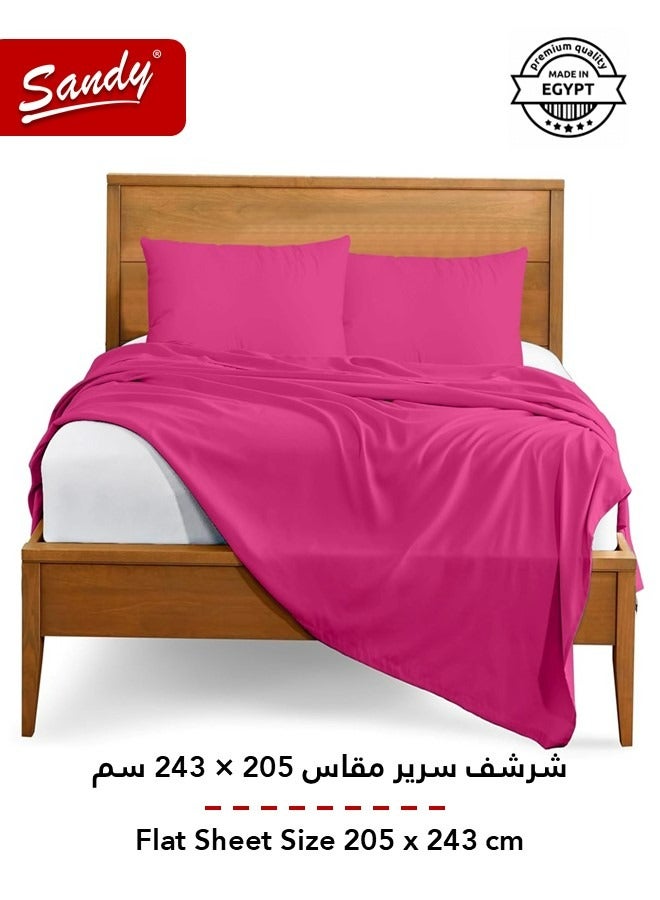Sandy Premium Hotel Quality Flat Sheet and Pillow Cases, Bed Sheet 3 Pieces Set, Soft & Breathable and Cooling, Full Size 243 x 205 cm, Fuchsia - Image 3