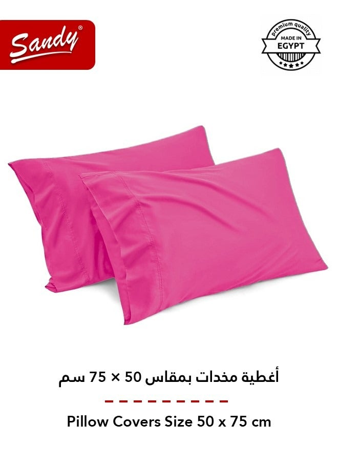 Sandy Premium Hotel Quality Flat Sheet and Pillow Cases, Bed Sheet 3 Pieces Set, Soft & Breathable and Cooling, Full Size 243 x 205 cm, Fuchsia - Image 4
