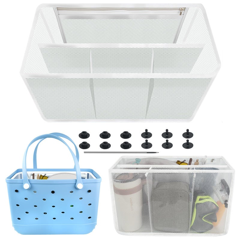 Kooterfun Beach Bag Organizer Inserts for X Large Bogg Bag Accessories EVA Material No Wrinkles Waterproof Insert Divider Pouch Compatible Rubber Tote BagsOrganizing Divide Space - Image 2