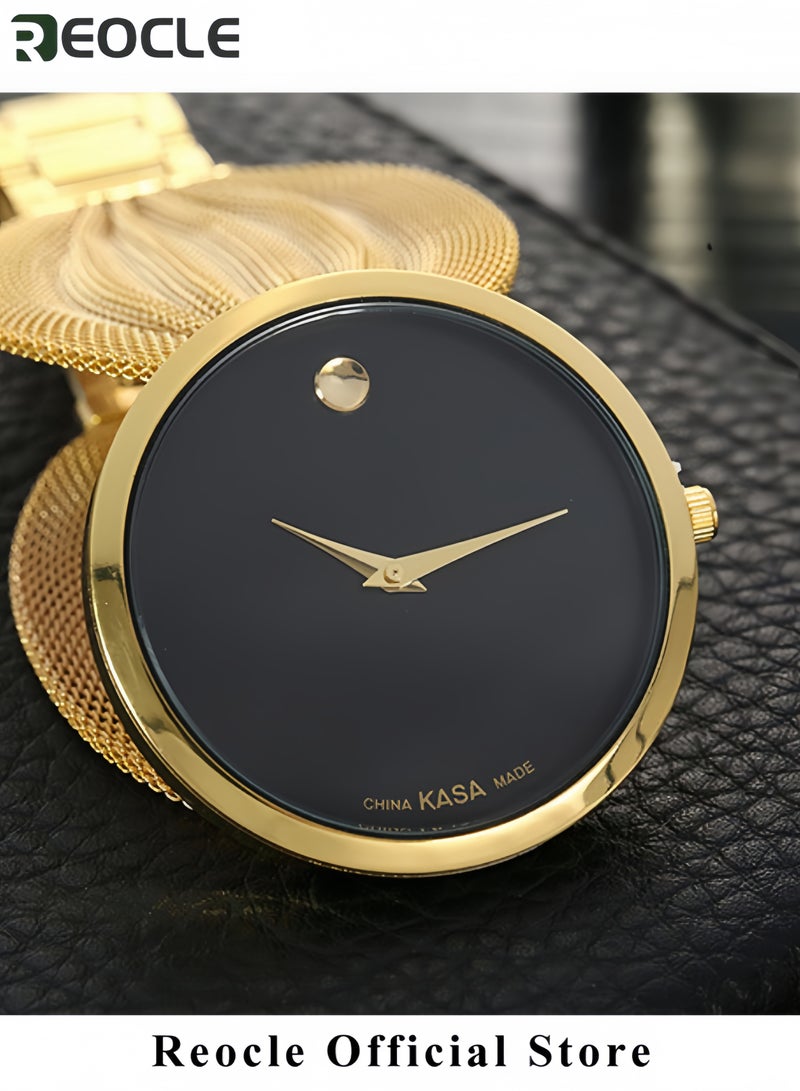 REOCLE Fashionable Simple Watch Butterfly Mesh Strap Women's Luxury Watch Design Pointer Large Wrist Watch - Image 4