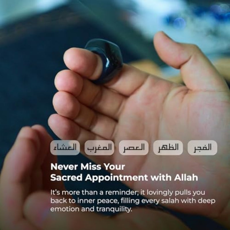 Smart Zikr Ring JOOD, 5 Prayer Time Reminders, Tasbih Counter, 7-Day Portable Charging Case, Tracks 65000 Counts, Life Calorie, Steps,3-Freely Adjust Suitable Rings Size choice(18-20-22mm) - Image 4