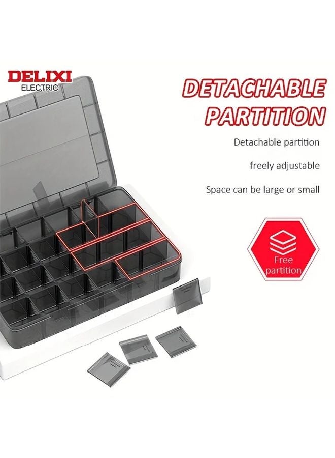 Adjustable Black Plastic Organizer Box 12 Large Grids for Electronic Components Screws Bolts Nuts - Image 4