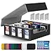 UAONO Trading Card Storage Box with Commander Display 2400 Deck Box for MTG with Removable Cover Top Loaders Card Case fits Magic TCG PTCG Sports Cards 24 Dividers 4 Stoppers Black Grey - Image 3
