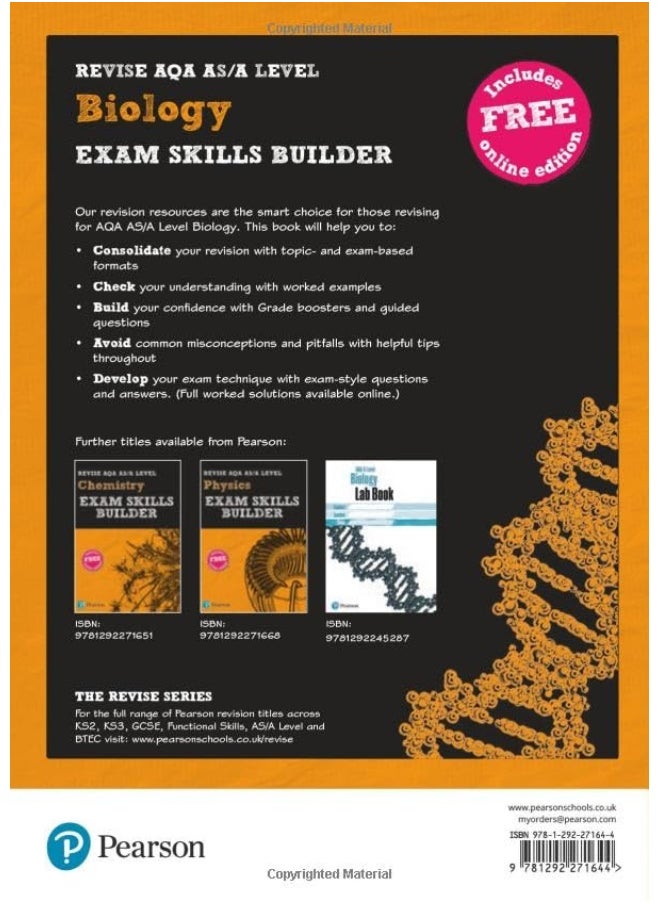 Pearson REVISE AQA A level Biology Exam Skills Builder - 2023 and 2024 exams  - Image 2