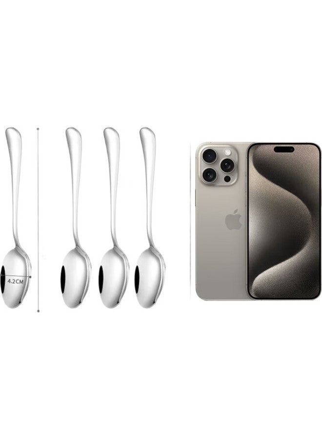 GRASEY Stainless Steel Western Dinner Spoons, Ice Cream Spoons, Main Course Spoons, Rice Spoons, Tablespoons, 4-Piece Set, Gy7548 - Image 3