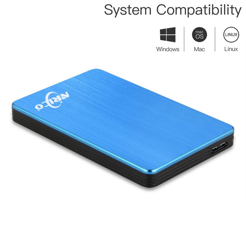 NRICO 320GB Portable External Hard Drive USB 3.0 HDD 2.5inch Storage Compatible for PC, Mac, Desktop,PS4 (320GB, Blue) - Image 2