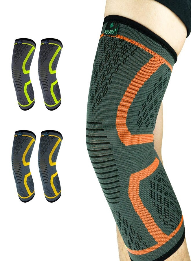SOLARA Knee Cap for Men & Women, Support for Gym, Medical Grade Knee's Pads for Meniscus Tear, ACL, Arthritis, Knee Pain Relief, Knee Compression Sleeves - Orange (XL) - Image 1