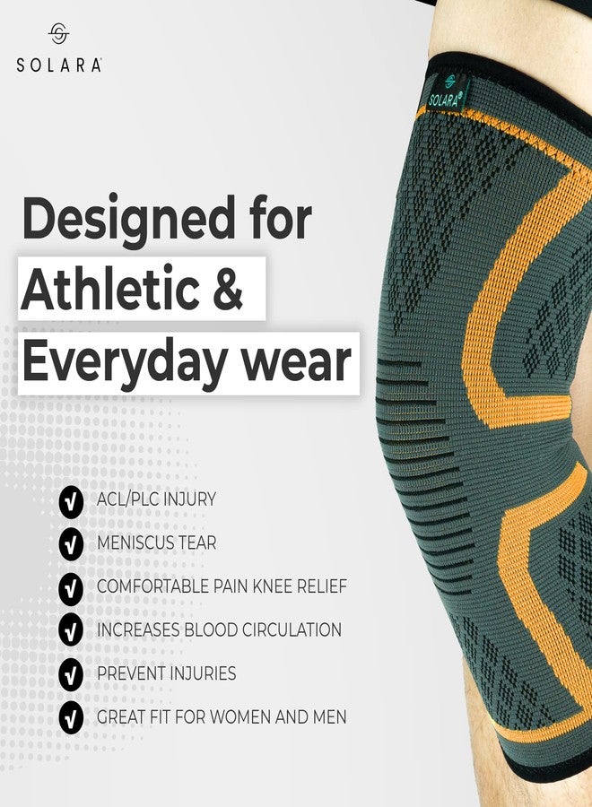 SOLARA Knee Cap for Men & Women, Support for Gym, Medical Grade Knee's Pads for Meniscus Tear, ACL, Arthritis, Knee Pain Relief, Knee Compression Sleeves - Orange (XL) - Image 4