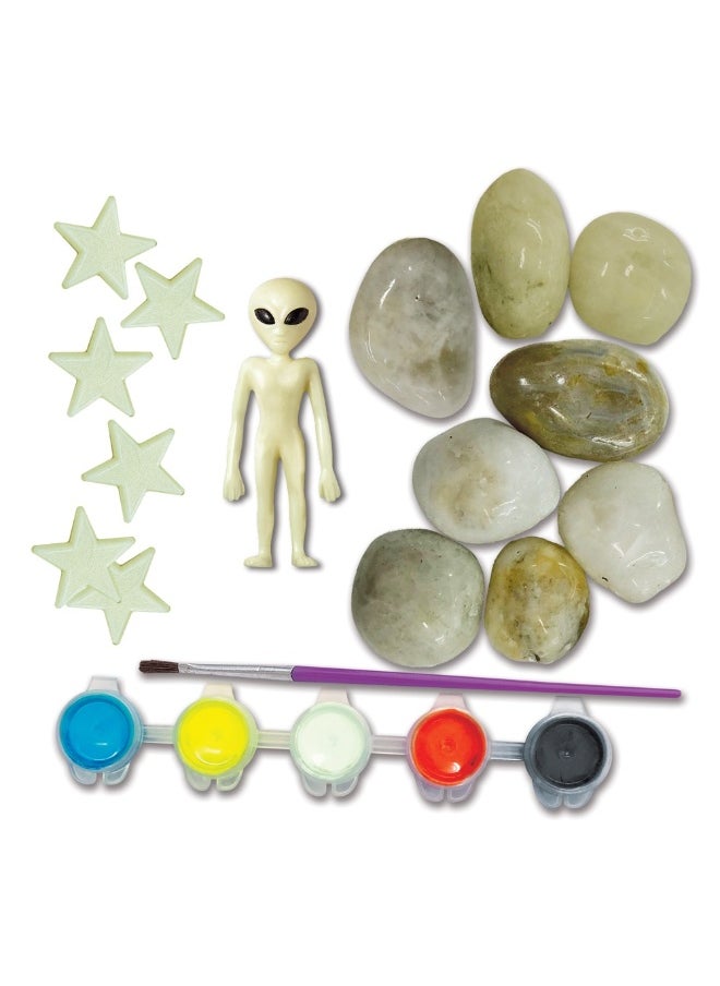 4m 4M KidzMaker Glow in the Dark Space Rock Painting Kit  - Image 1