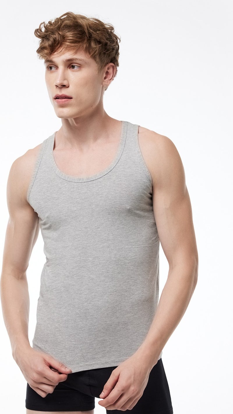 Malabadi Men's Greymelanj Modal Undershirt 008  - Image 1