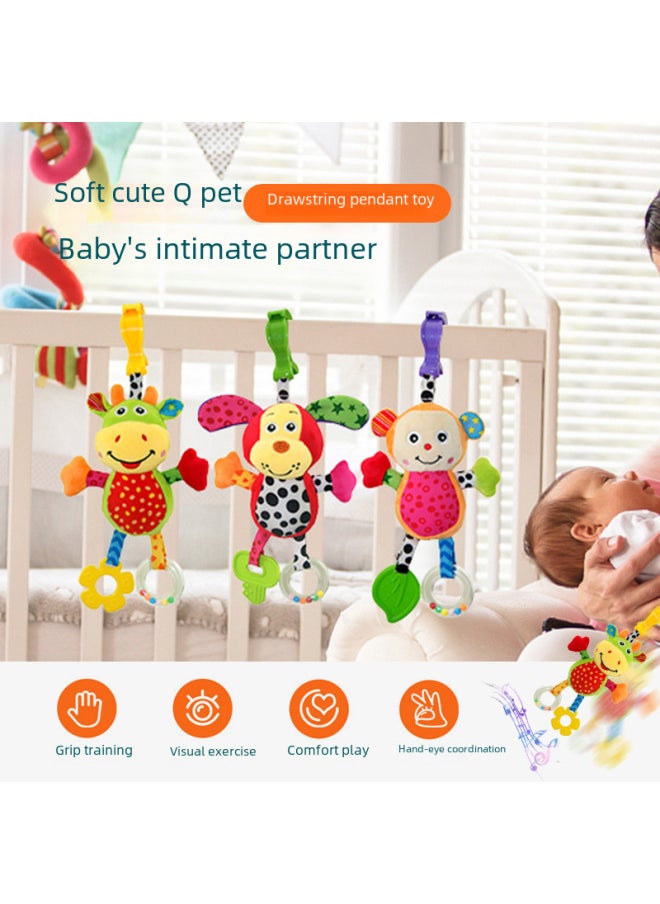 Baby Teething Toy Plush Interactive Toys For Infants Teeth Grinding Relief Educational Sensory Development Baby Fans Brand-Color:Little Monkey