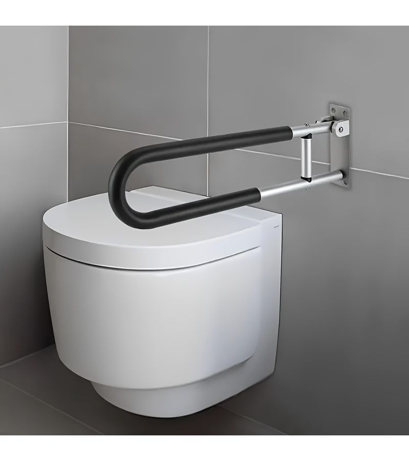 Adjustable Aluminum Alloy Toilet Safety Bar 23.6 Inch Bathroom Handrail for Elderly Postpartum Women Disabled People Durable Support Assistance Black - Image 5