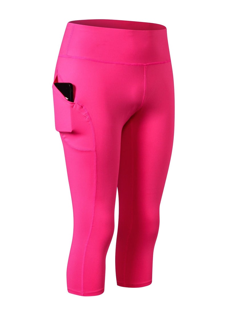 Loquat Women Quick Dry Breathable Elastic Cropped Pants Pink  - Image 1