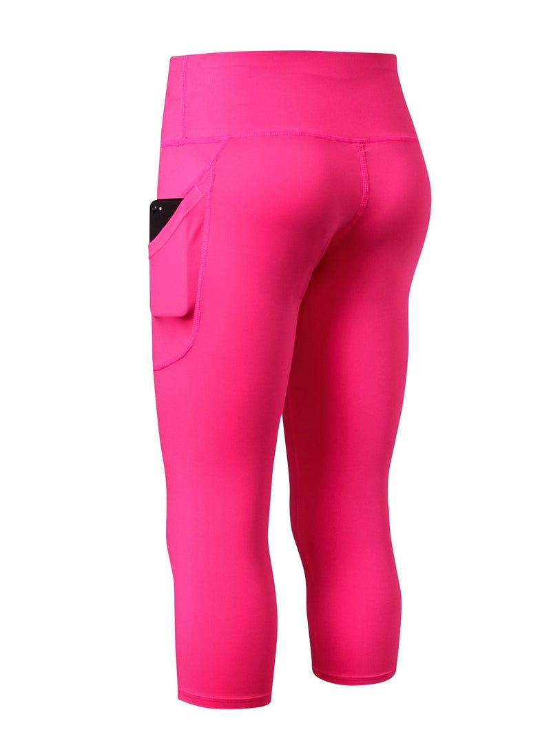 Loquat Women Quick Dry Breathable Elastic Cropped Pants Pink  - Image 2