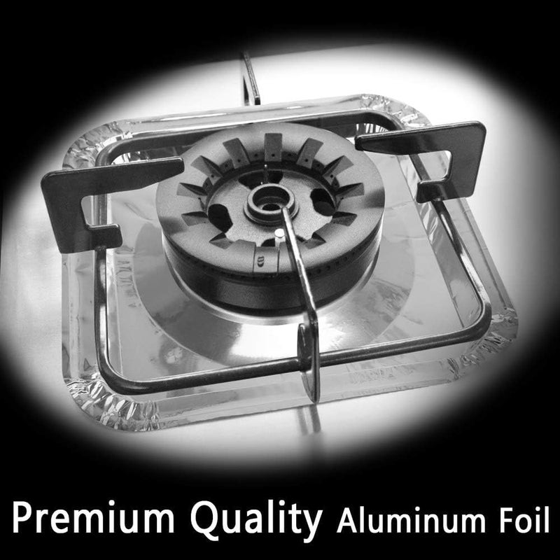 Gas Stove Burner Covers Set of 8, Aluminum Foil Liners Heat Resistant Stove Protectors for Easy Cleaning, Durable Kitchen Accessories for Gas Cooker Protection - Image 1