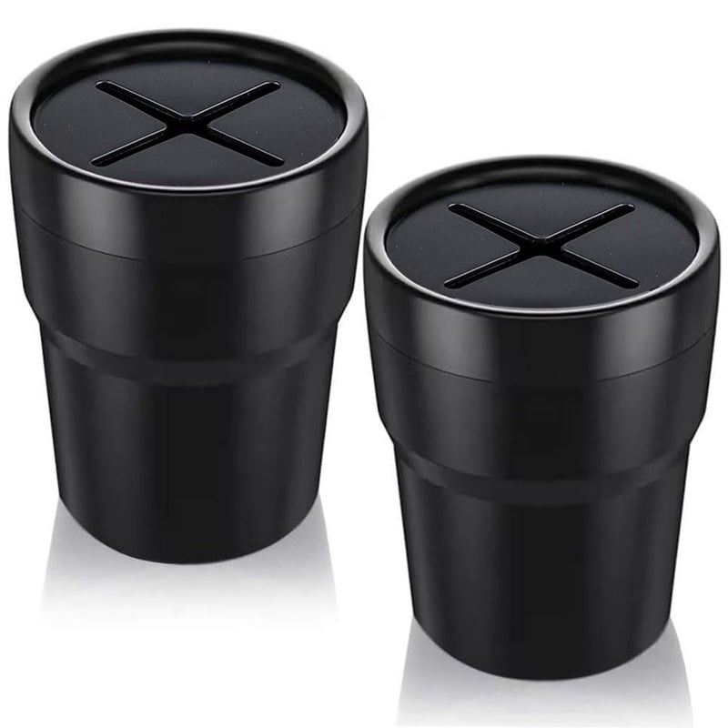 FIOTOK Car Trash Can with Lid Mini Auto Garbage Can Leakproof Vehicle Trash Bin Fits Cup Holder in Console or Door for Automotive Car Home Office Kitchen Dinning Room 2 Packs - Image 3