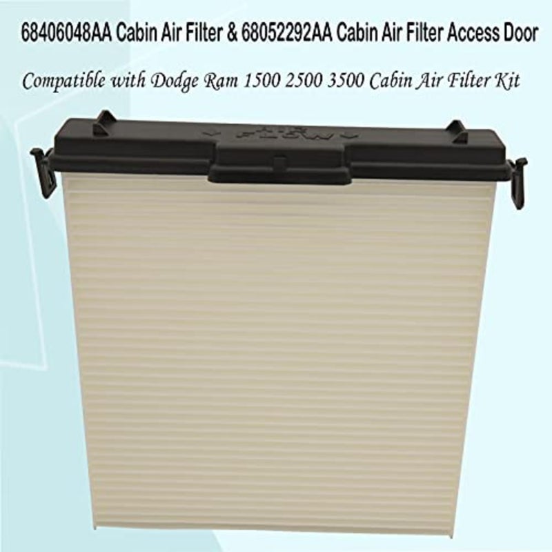 68406048AA Cabin Air Filter 68318365AA and 68052292AA Air Conditioning Filter Access Door Compatible with Dodge Ram 1500 2500 3500 by - Image 3