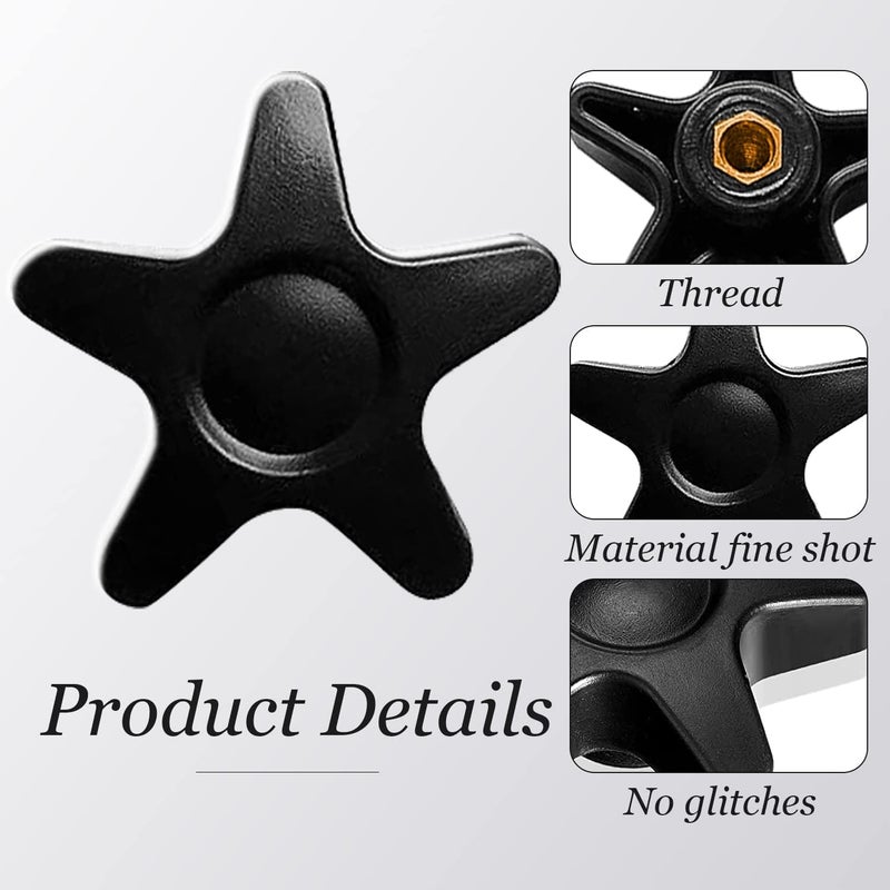 Pacify 2 Pack Replacement Adjustment Star Knobs for Rollator Walker Guardian Walker M6 T Bolt with Washers Platform Attachment for Walker - Image 3