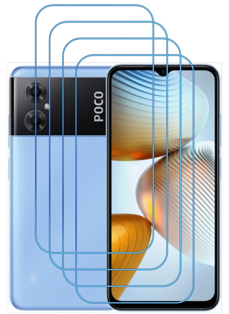ACLIX 4 Pieces Antistatic ESD Dustproof Premium Quality High Definition Clear Tempered Glass Screen Protector Designed For Xiaomi Poco M4 5G - Image 1