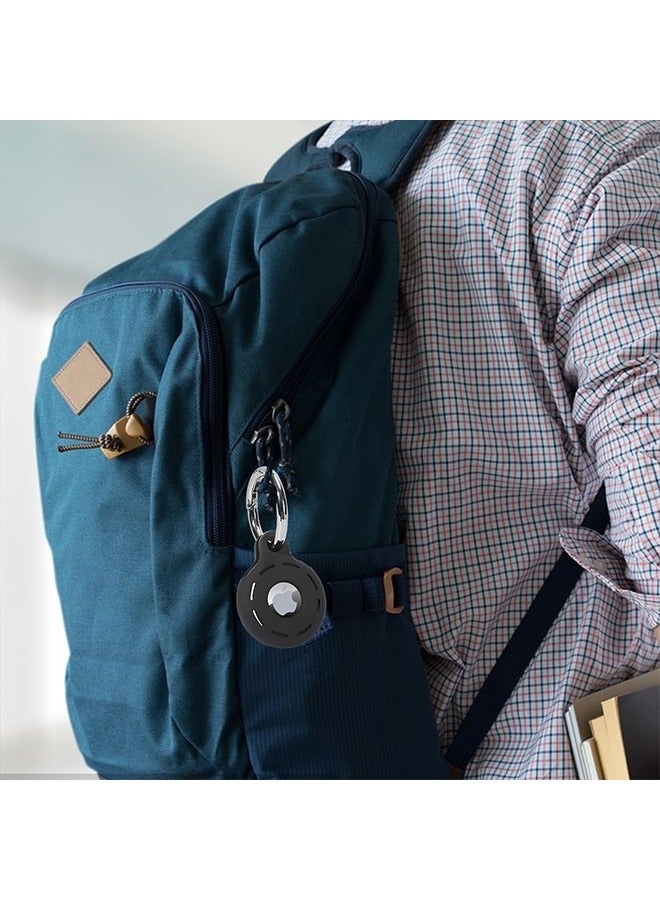 تِلْسِل حاملات بطاقة أبل الجوية لحزمة، حقيبة مضادة للصدمات، حقيبة سيليكون قابلة للغسيل للعلامات الهوائية مع ملحقات الحافظات، الأمتعة، الياقات الأليفة، مكتشفات المفاتيح (أسود) - Image 5