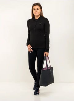 LACOSTE Women's Anna Double sided Two tone Large Capacity Handbag, Fashionable and Versatile, Black/Pink  - Image 4