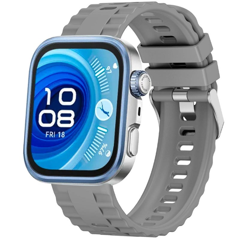 Vurtboly Soft Silicone Loop Band Compatible with Huawei Watch Fit 4/4 Pro 2025, Breathable No Gap Strap – Grey - Image 2