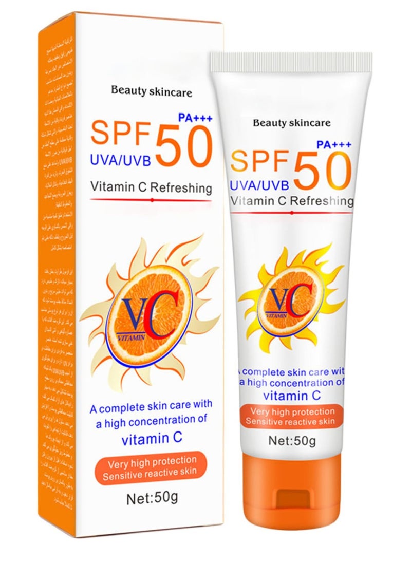 SYOSI - Sun Cream SPF 50, Suncream for High Sun Protection SPF 50 Face Moisturiser, Waterproof Sun Cream Against UVA & UVB, Sun Lotion Sunscreen For Daily Use, Travel, Strong Antioxidant Capacity - Image 1