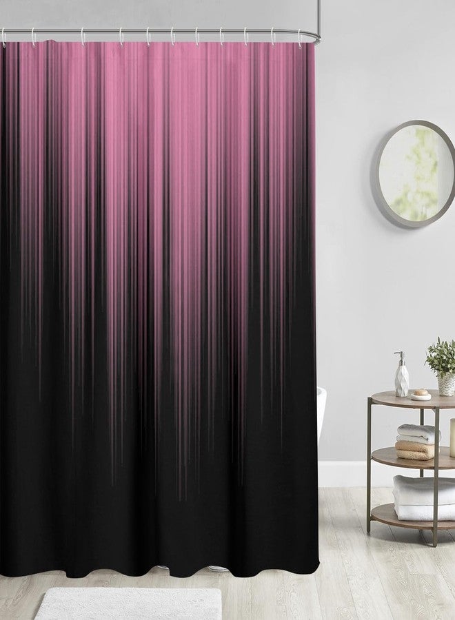AAtter Pink and Black Shower Curtain Standard Ombre Abstract Gradient Girls Girly Cute Preppy Designer Women Teen Modern Art Unique Home Bathroom Decor Bathtub Set, 72x72, Fashion - Image 2