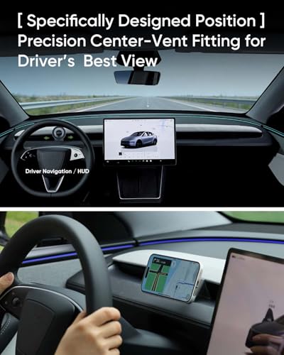 TEMAI MagSafe Phone Mount Dedicated for Tesla Model Y 2025 (Juniper) ONLY - No Damage Silicone - Fits iPhone 17 16 15 Pro Max - [Specifically for Center Vent Position] - Image 3