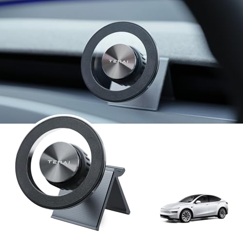 TEMAI MagSafe Phone Mount Dedicated for Tesla Model Y 2025 (Juniper) ONLY - No Damage Silicone - Fits iPhone 17 16 15 Pro Max - [Specifically for Center Vent Position] - Image 1