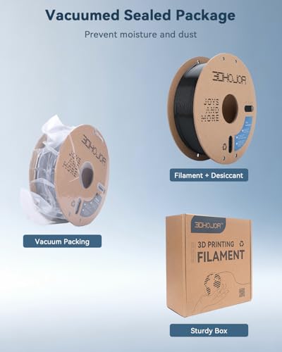 3DHoJor PLA Filament 1.75mm Black,3D Printing Filament,1kg Cardboard Spool (2.2lbs), Fit Most FDM 3D Printer,Dimensional Accuracy +/- 0.03 mm,Vacuum Packaging, No Brittle Filaments - Image 5