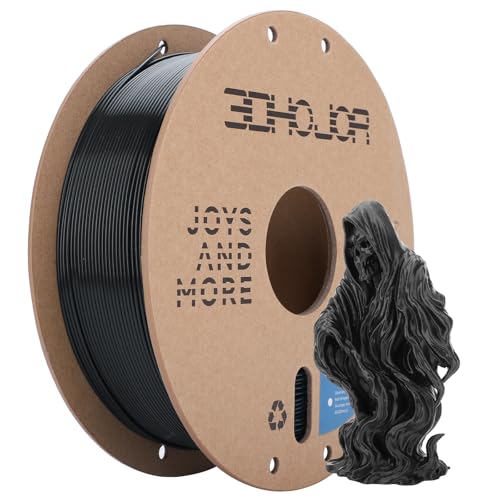 3DHoJor PLA Filament 1.75mm Black,3D Printing Filament,1kg Cardboard Spool (2.2lbs), Fit Most FDM 3D Printer,Dimensional Accuracy +/- 0.03 mm,Vacuum Packaging, No Brittle Filaments - Image 1