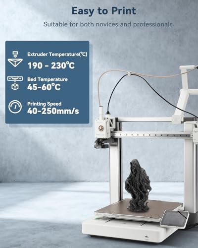 3DHoJor PLA Filament 1.75mm Black,3D Printing Filament,1kg Cardboard Spool (2.2lbs), Fit Most FDM 3D Printer,Dimensional Accuracy +/- 0.03 mm,Vacuum Packaging, No Brittle Filaments - Image 3