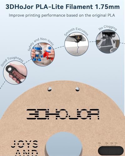 3DHoJor PLA Filament 1.75mm Black,3D Printing Filament,1kg Cardboard Spool (2.2lbs), Fit Most FDM 3D Printer,Dimensional Accuracy +/- 0.03 mm,Vacuum Packaging, No Brittle Filaments - Image 4