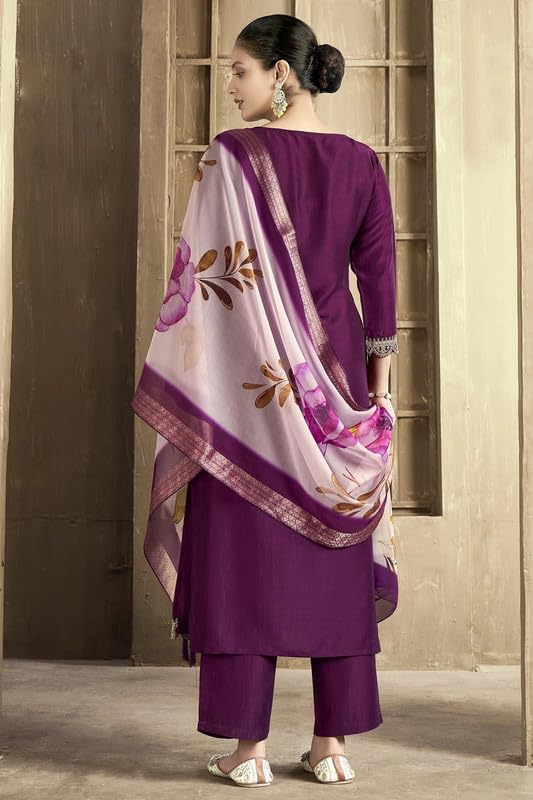 NoseQueen women fashion Embroidery Cotton Kurta Set for Woman, women kurta sets with Digital Printed dupatta - Image 2