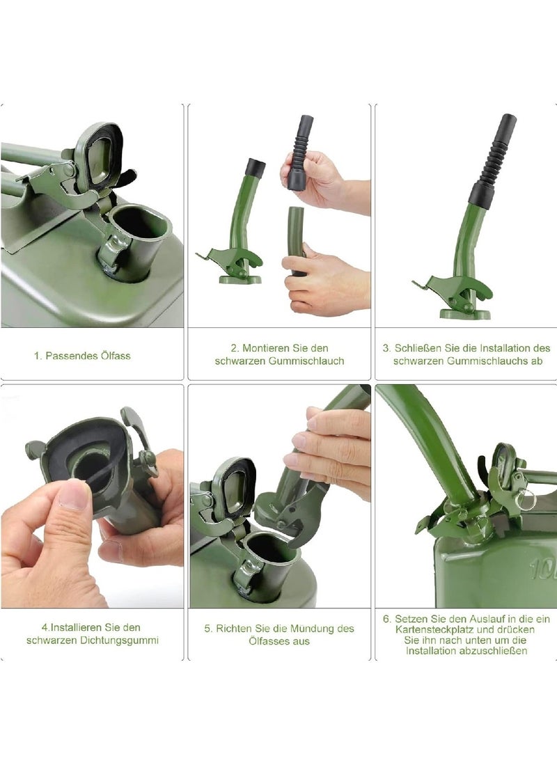 Biterse Metal Pouring Mouth Fuel Can Outlet Pipe Rubber Mouth 20 mm Tank Sleeve Metal Can Pouring Mouth for 5/10/20 L Gasoline Can  - Image 4