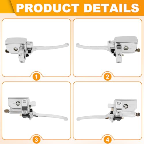Triumilynn Universal 1" 25mm Brake Master Cylinder Lever Motorcycle Replacement for Honda Yamaha Suzuki Kawasaki Hydraulic Clutch Brake Goldwing Left & Right Set (Chrome) - Image 4