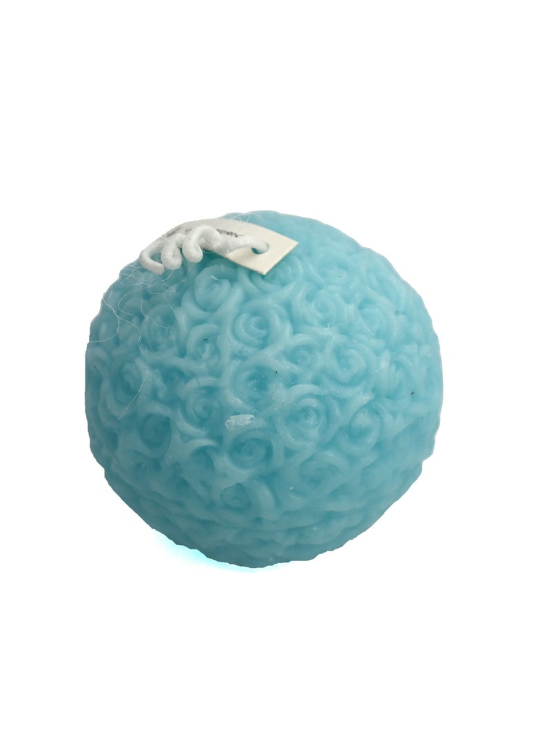 Floral Ball Scented Candles For Home Decoration, Blue Floral Design Scented Candles For Bedroom, Yuletide Candle For Yuletide Table Decoration 