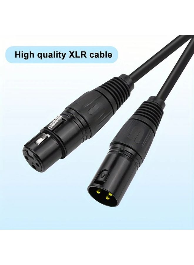 كابل ميكروفون أسود 26 2 قدم XLR ذكر إلى أنثى متوازن للصوت الاحترافي - Image 1