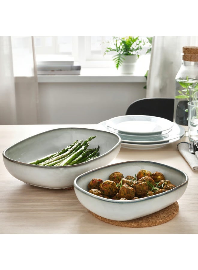 Oven Dish Set Of 2 Grey Width 23 cm Height 7 cm Length 31 cm - Image 4