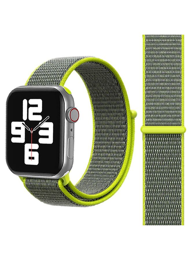 Replacement Strap Simple Fashion Nylon Watch Band for Apple Watch Ultra 49mm&Watch Ultra 2 49mm / Series 9&8&7 45mm / SE 3&SE 2&6&SE&5&4 44mm / 3&2&1 42mm, with Magic Stick Green