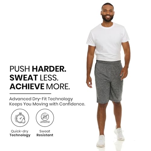 Essential Elements Athletic Shorts for Men - 5 Pack Men's Activewear with Pockets, Quick Dry Basketball Shorts - Sports Shorts for Workout, Gym, Running - Image 3