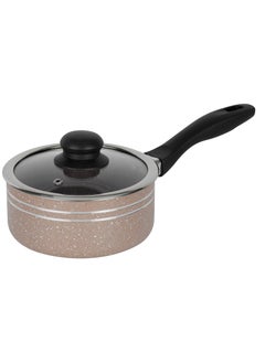 DELCASA 10 Pcs nonstick Aluminum Cookware Set Durable Marble Coating Non Stick Pots and pans set Dish for Gas Induction & Ceramic Hobs Induction Bottom BEIGE- DC1889BGE  - Image 5