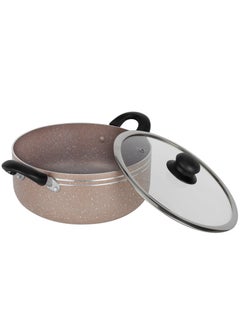 DELCASA 10 Pcs nonstick Aluminum Cookware Set Durable Marble Coating Non Stick Pots and pans set Dish for Gas Induction & Ceramic Hobs Induction Bottom BEIGE- DC1889BGE  - Image 4