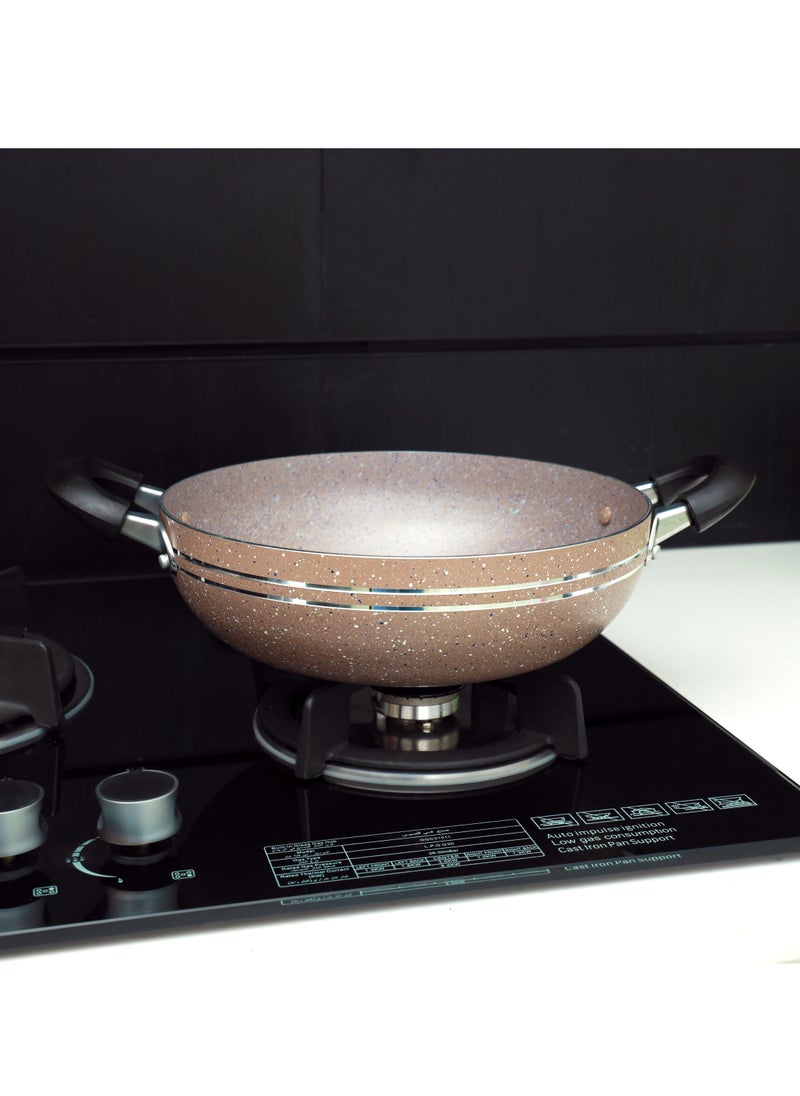 10 Pcs nonstick Aluminum Cookware Set Durable Marble Coating Non Stick Pots and pans set Dish for Gas Induction & Ceramic Hobs Induction Bottom BEIGE- DC1889BGE