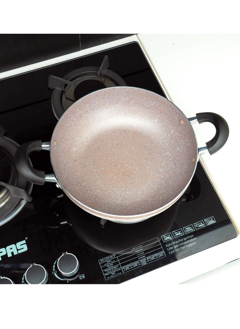 10 Pcs nonstick Aluminum Cookware Set Durable Marble Coating Non Stick Pots and pans set Dish for Gas Induction & Ceramic Hobs Induction Bottom BEIGE- DC1889BGE