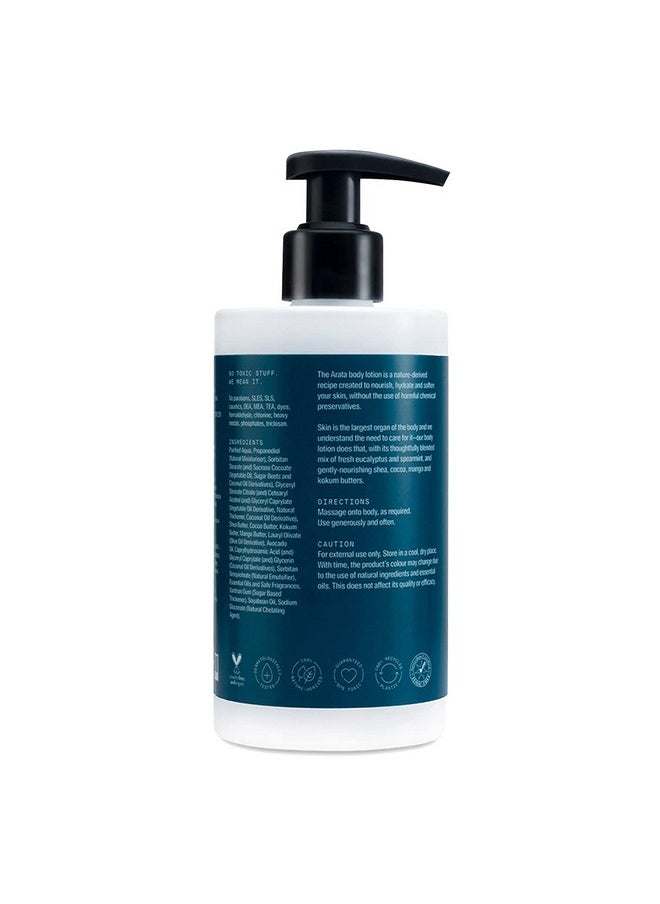 Arata Zero Chemicals - Arata Natural Moisturising Body Lotion (300 Ml) | For Dry Skin, Cocoa Butter, Coconut Oil | For Women & Men | All Natural, Vegan & Cruelty Free | Intensive Nourishment - Image 1