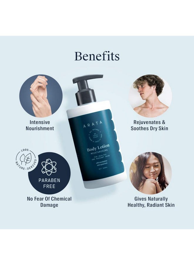 Arata Zero Chemicals - Arata Natural Moisturising Body Lotion (300 Ml) | For Dry Skin, Cocoa Butter, Coconut Oil | For Women & Men | All Natural, Vegan & Cruelty Free | Intensive Nourishment - Image 1